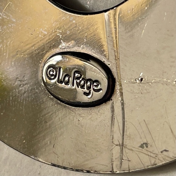 VINTAGE : 80s La Rage Modernist Mixed Materials Pierced Earrings - Picture 6 of 10